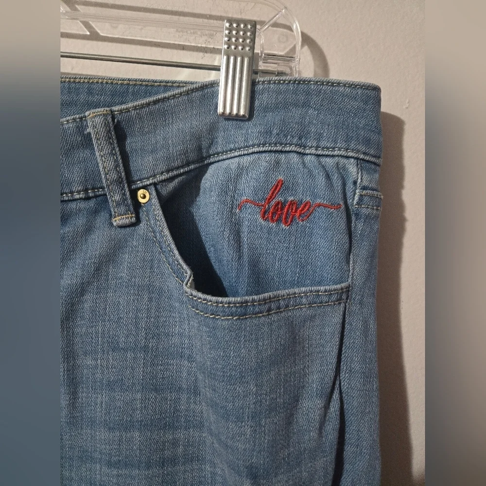 Tommy Hilfiger Tribeca Star Love You More Straight Jeans Womens Size 12 Y2K - Picture 3 of 11